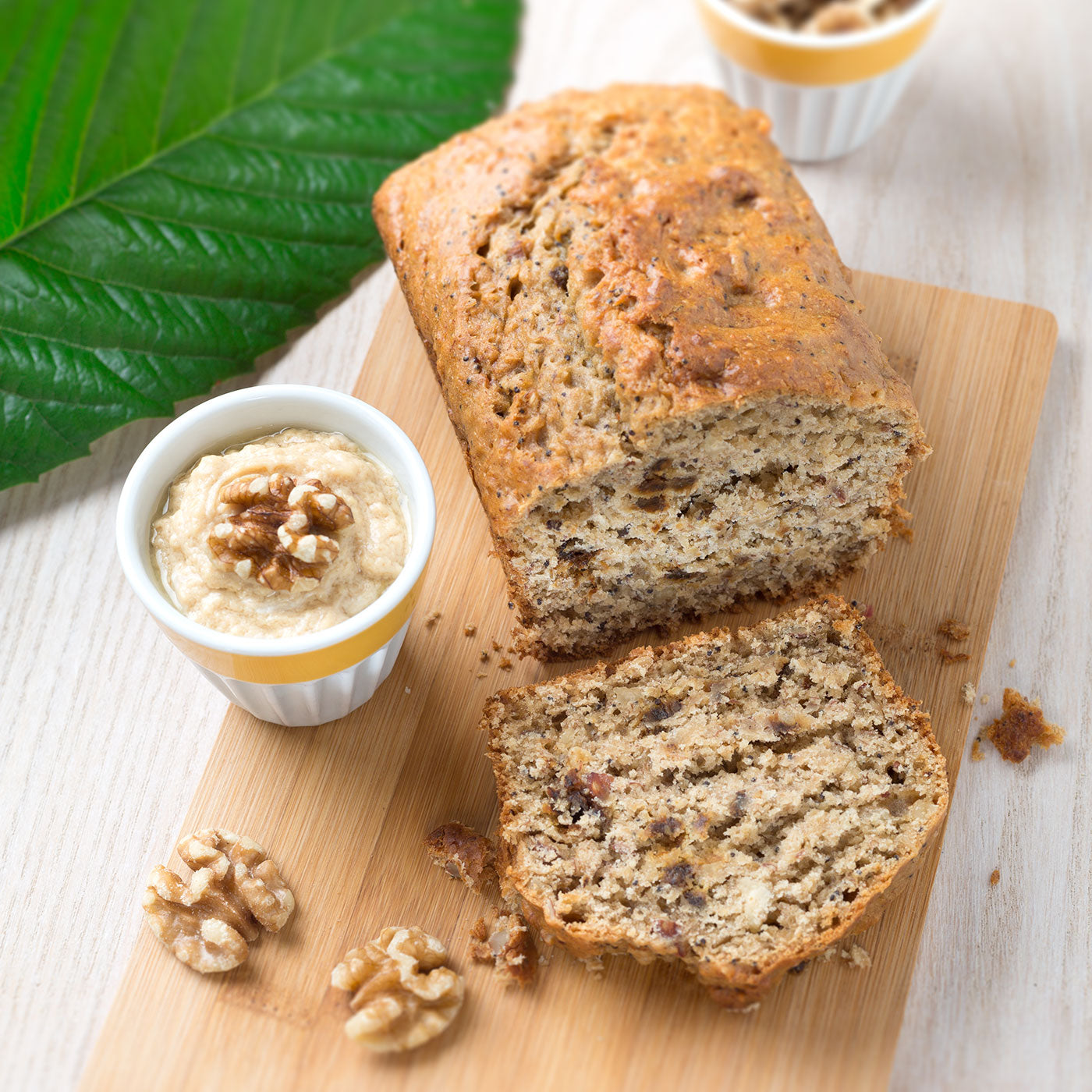 Nuss-Bananenbrot gesund Haferflocken Mohn